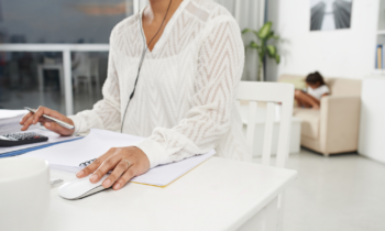 woman working from home as a remote receptionist