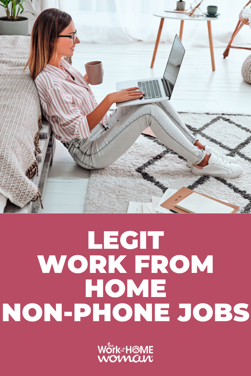 Do you want to work from home, but you're looking for a job that doesn't require phone work? Here is a list of work from home non-phone jobs! via @theworkathomewoman