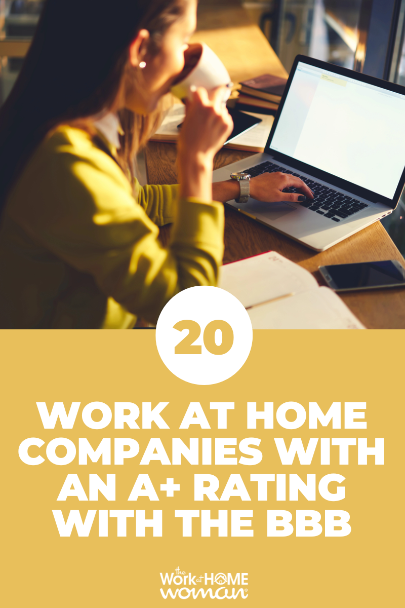 To avoid scams, only apply to reputable companies. Here are 20 work at home companies with an A+ rating with the Better Business Bureau. via @theworkathomewoman